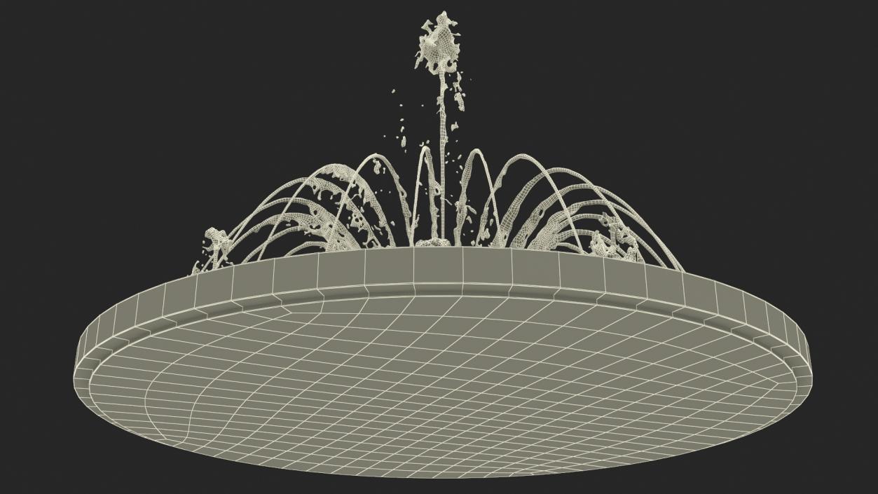 Designer Dry Fountain Round 3D