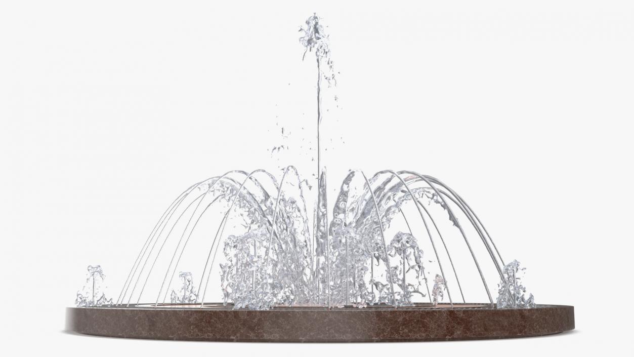 Designer Dry Fountain Round 3D