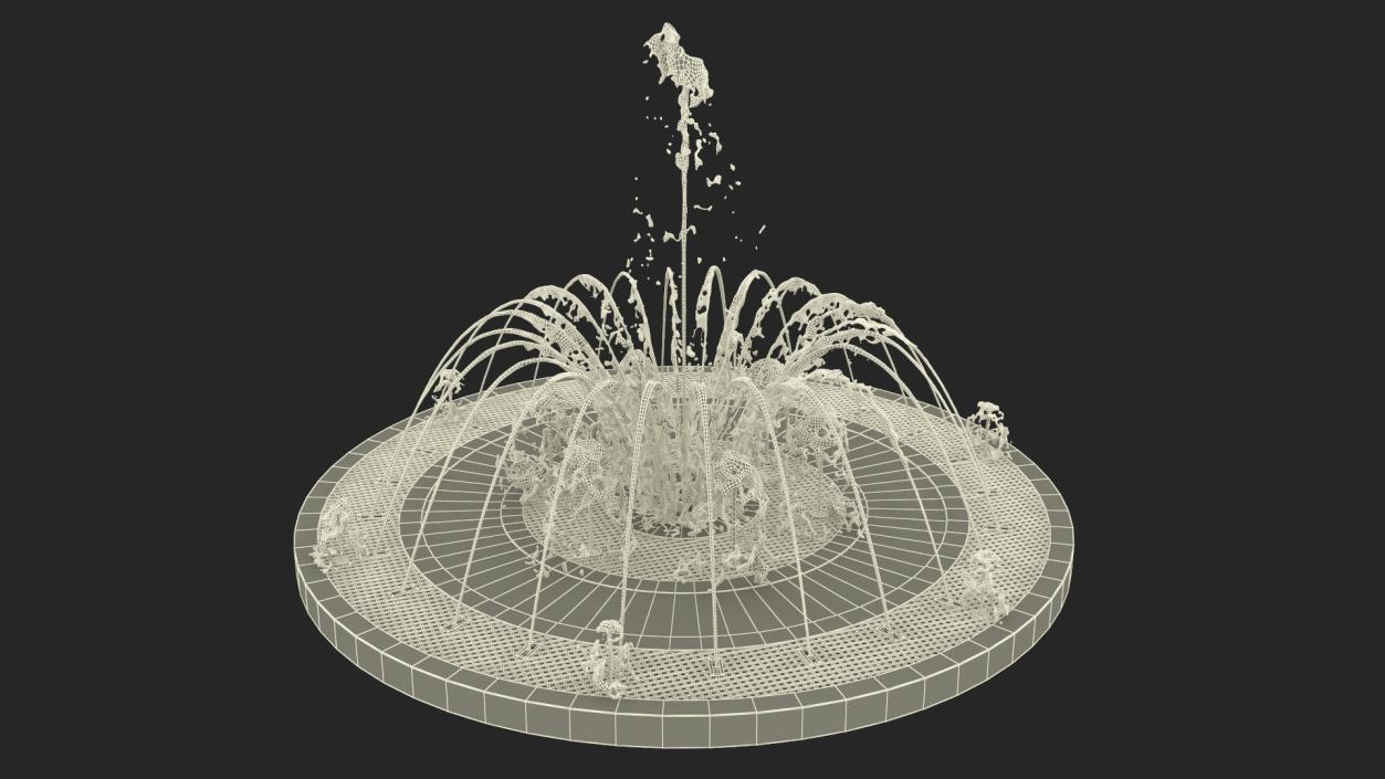 Designer Dry Fountain Round 3D