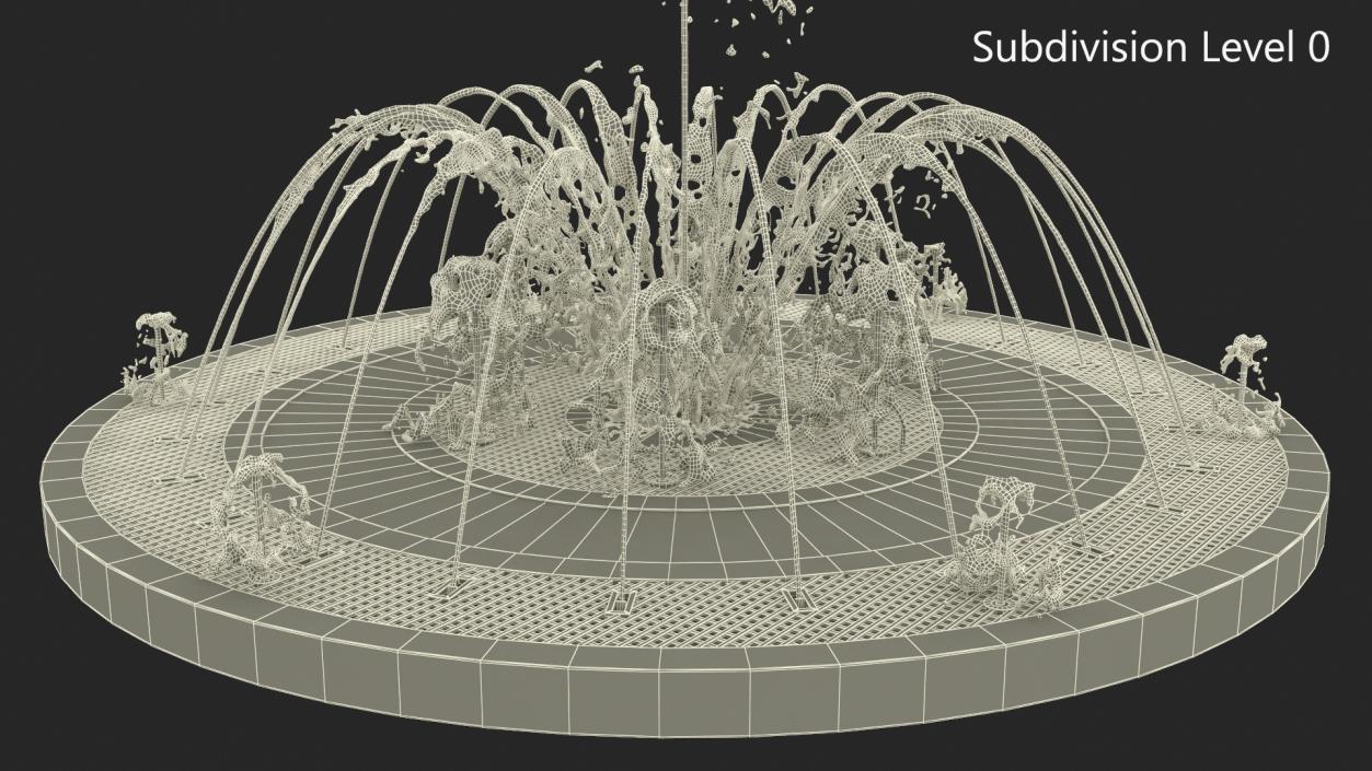 Designer Dry Fountain Round 3D