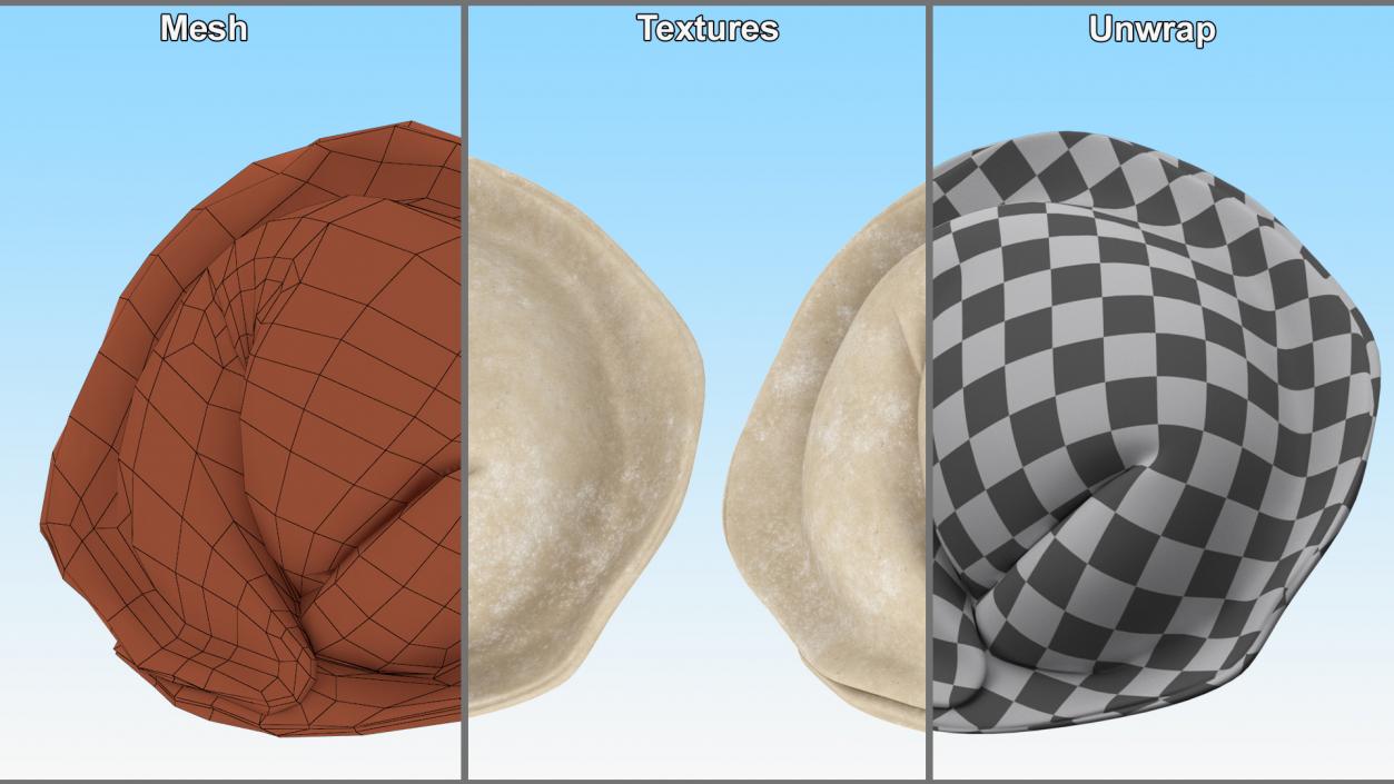 3D model Pelmeni Dumpling Raw