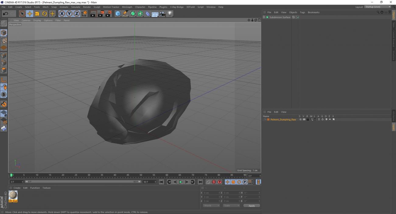 3D model Pelmeni Dumpling Raw