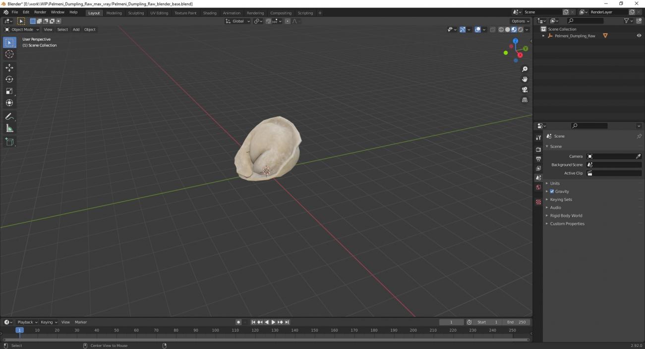 3D model Pelmeni Dumpling Raw