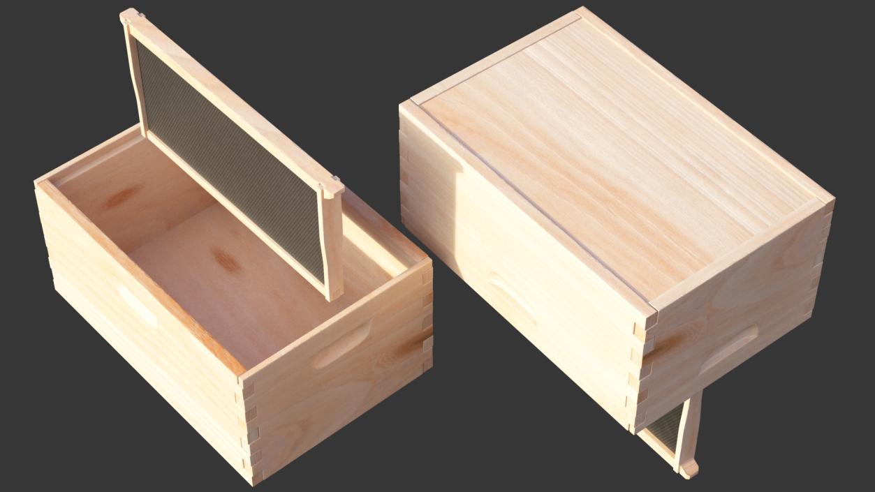 Beehive Box with Frame 3D