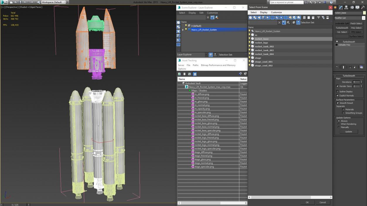 Heavy Lift Rocket System 3D model