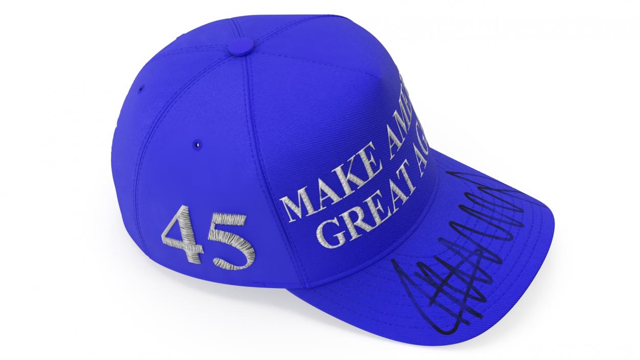 3D Trump Baseball Cap Blue model