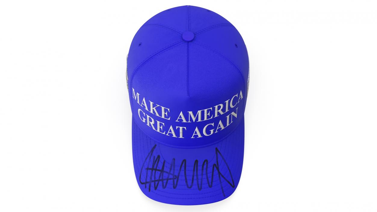 3D Trump Baseball Cap Blue model