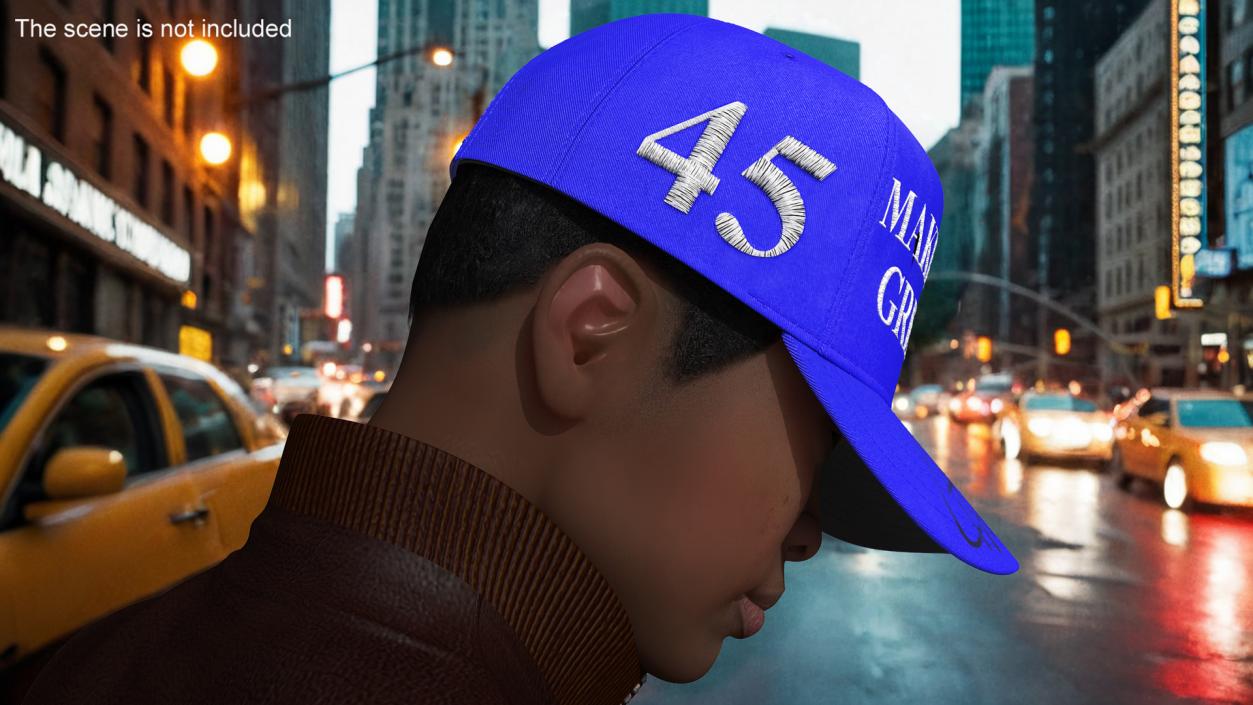 3D Trump Baseball Cap Blue model