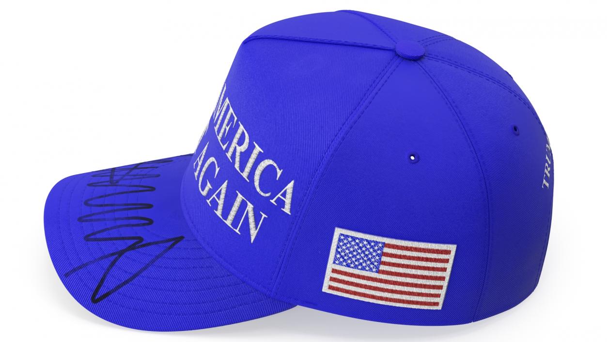 3D Trump Baseball Cap Blue model