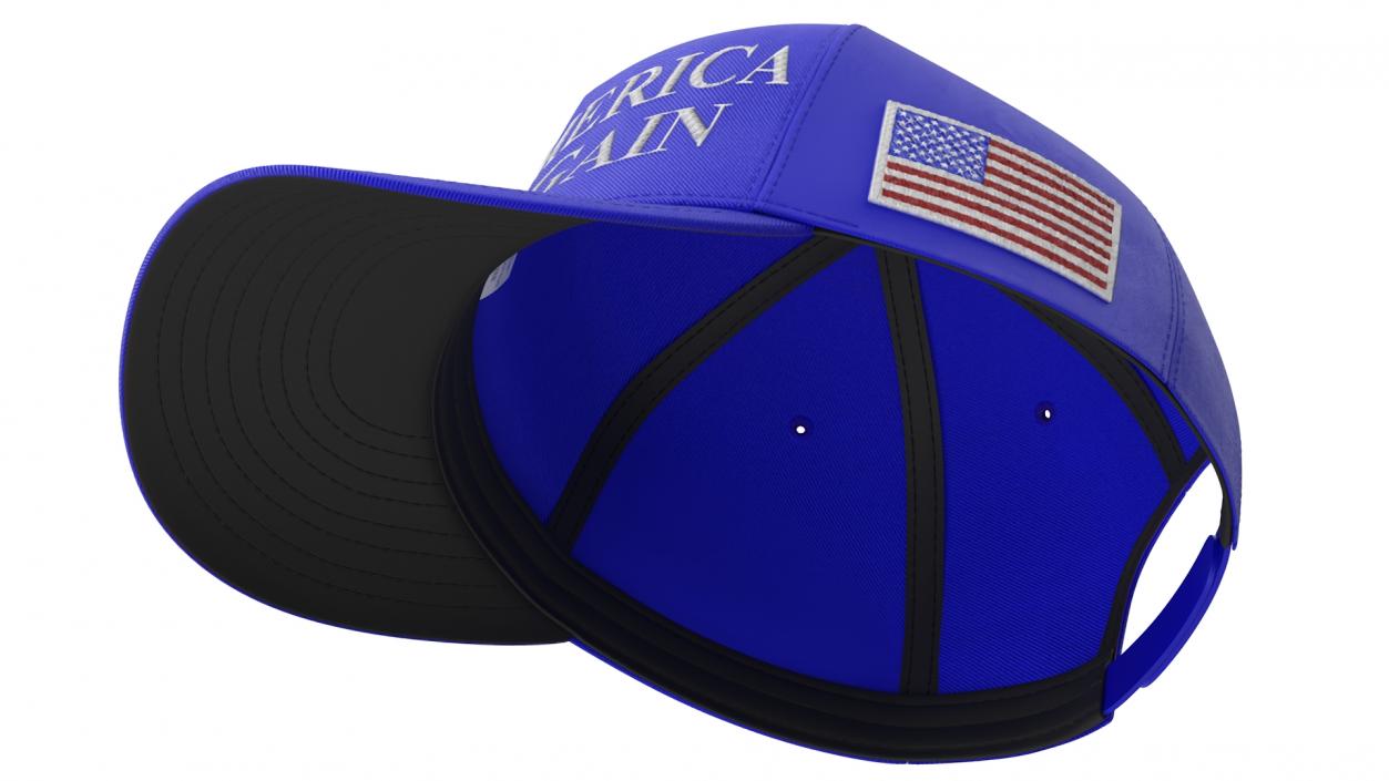 3D Trump Baseball Cap Blue model