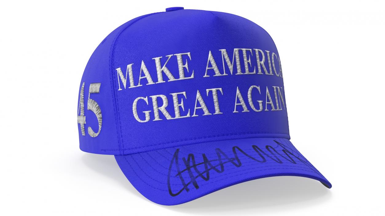 3D Trump Baseball Cap Blue model