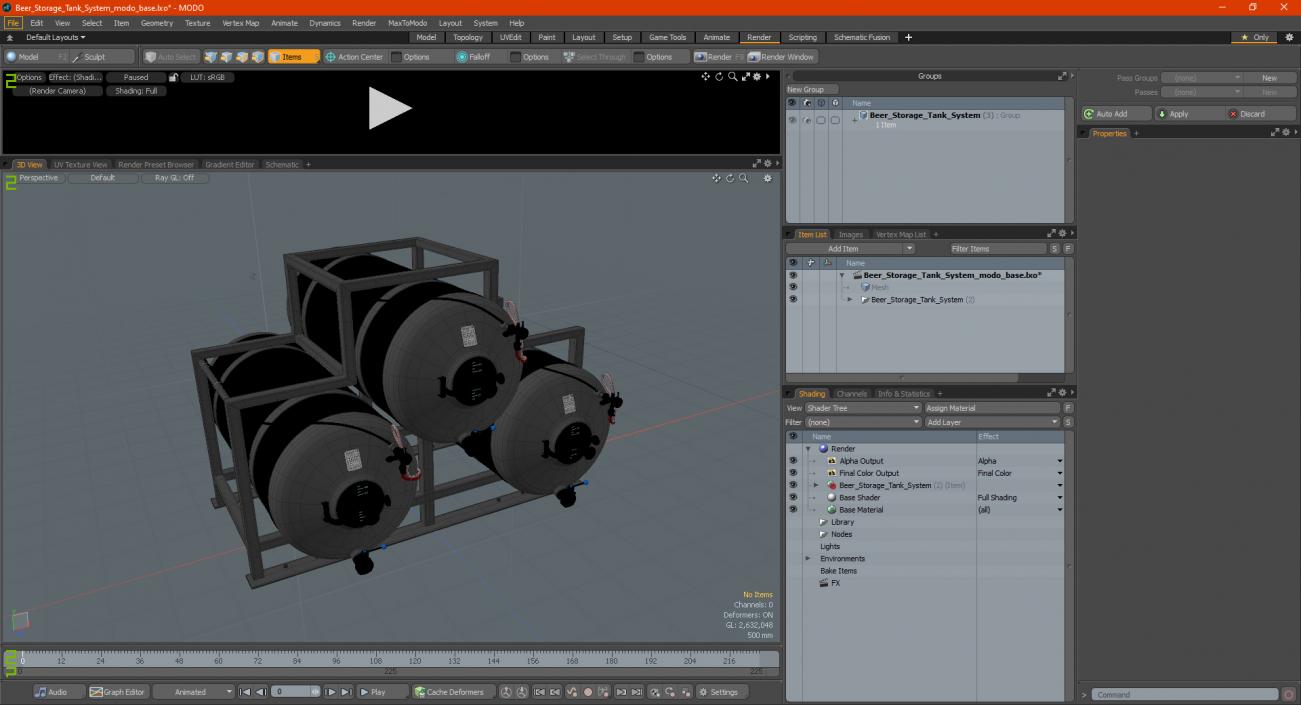 Beer Storage Tank System 3D model