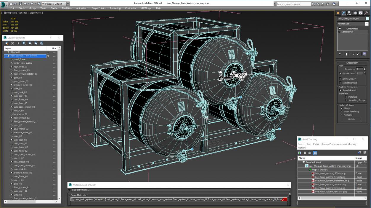 Beer Storage Tank System 3D model