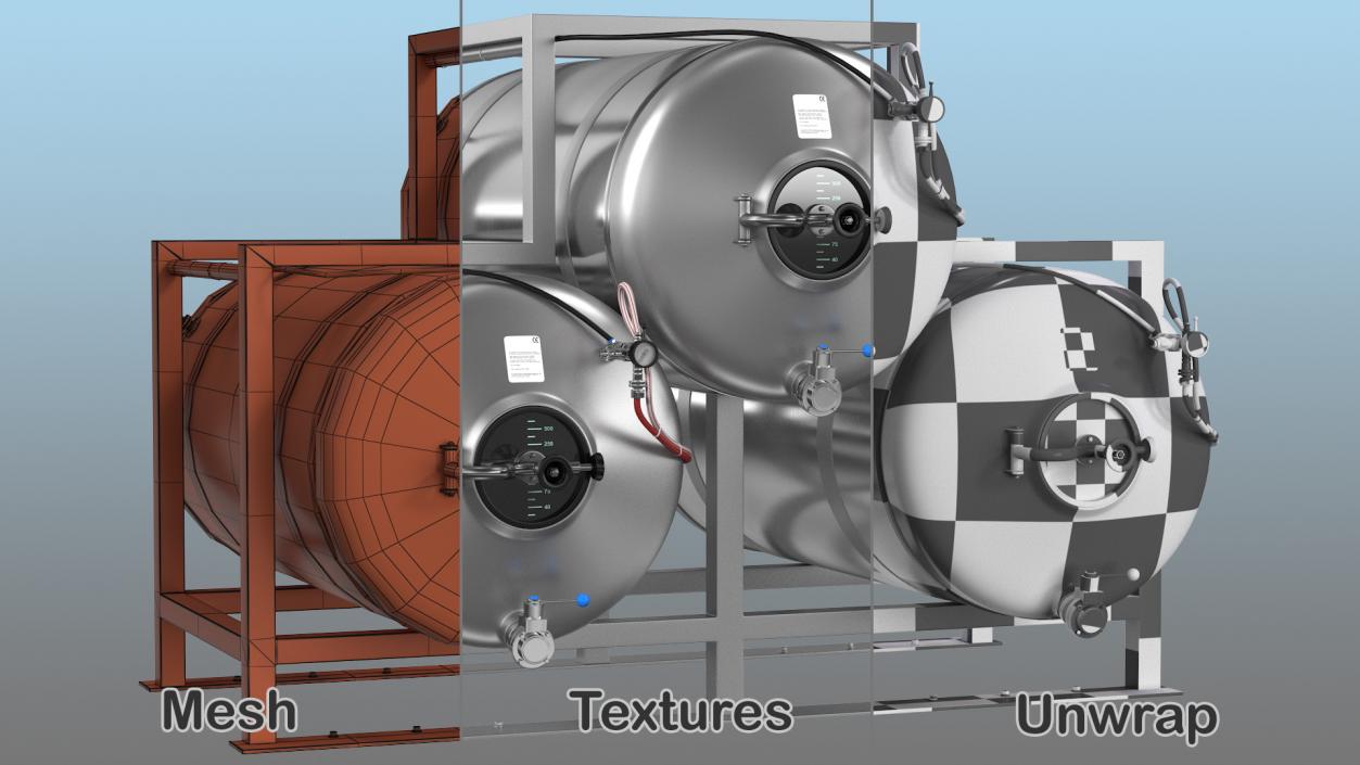 Beer Storage Tank System 3D model