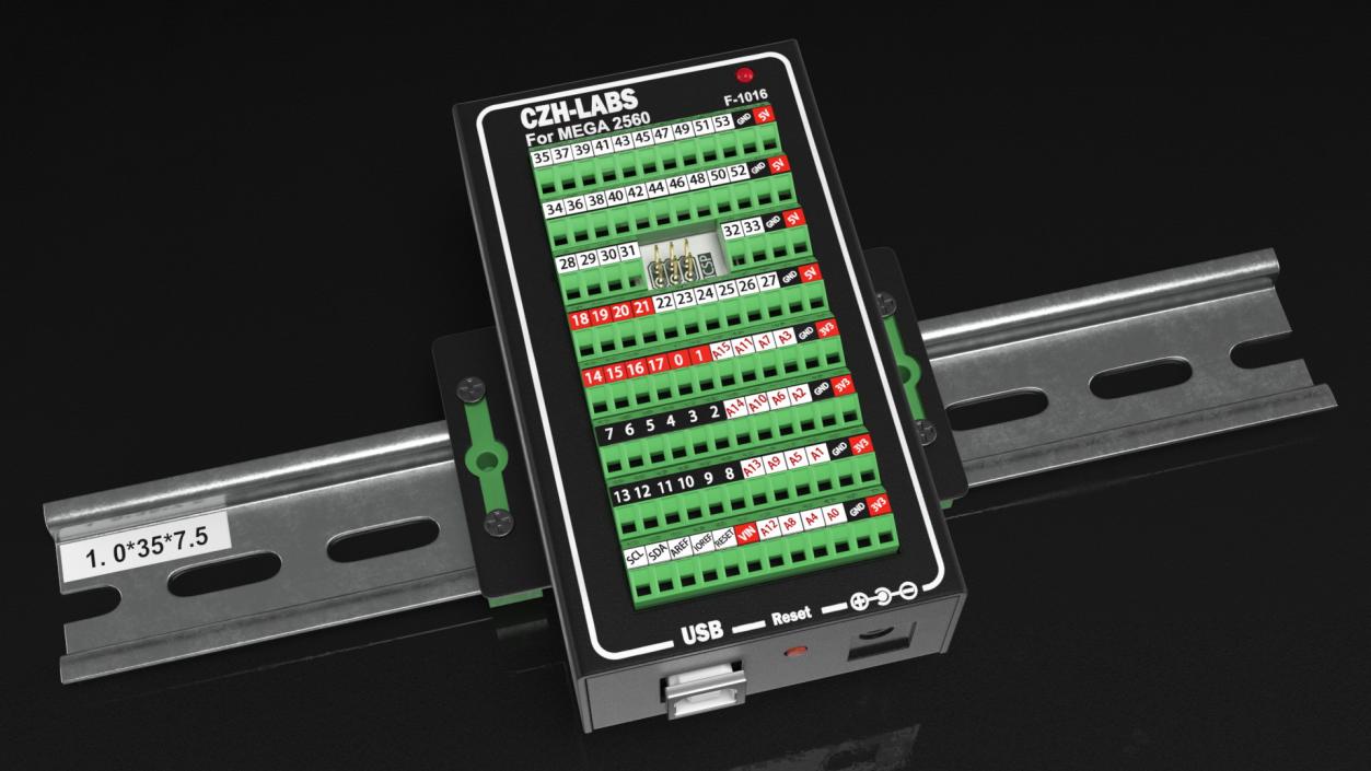 Mega Screw Terminal Block Din Rail 3D model