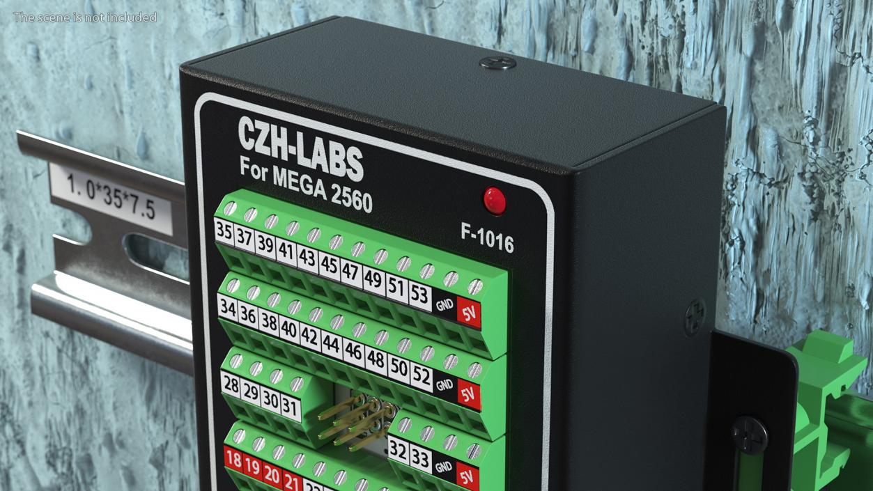 Mega Screw Terminal Block Din Rail 3D model