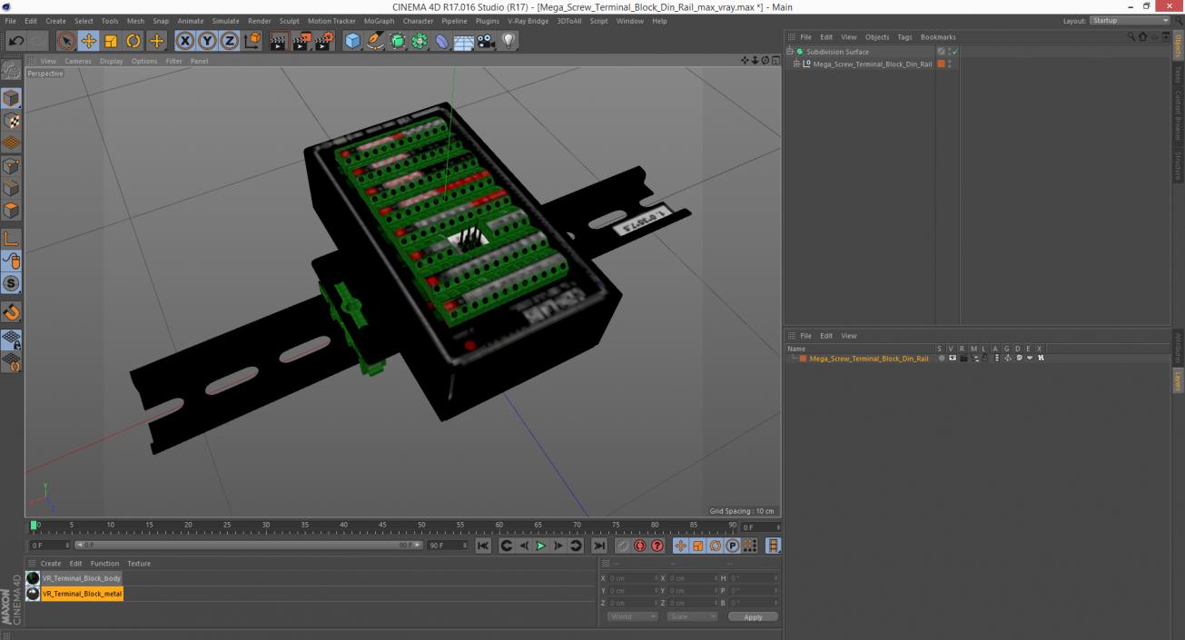 Mega Screw Terminal Block Din Rail 3D model