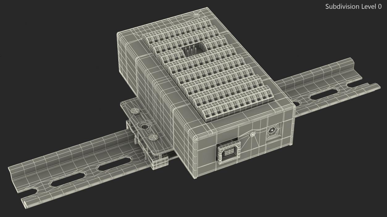 Mega Screw Terminal Block Din Rail 3D model