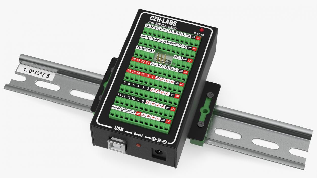 Mega Screw Terminal Block Din Rail 3D model