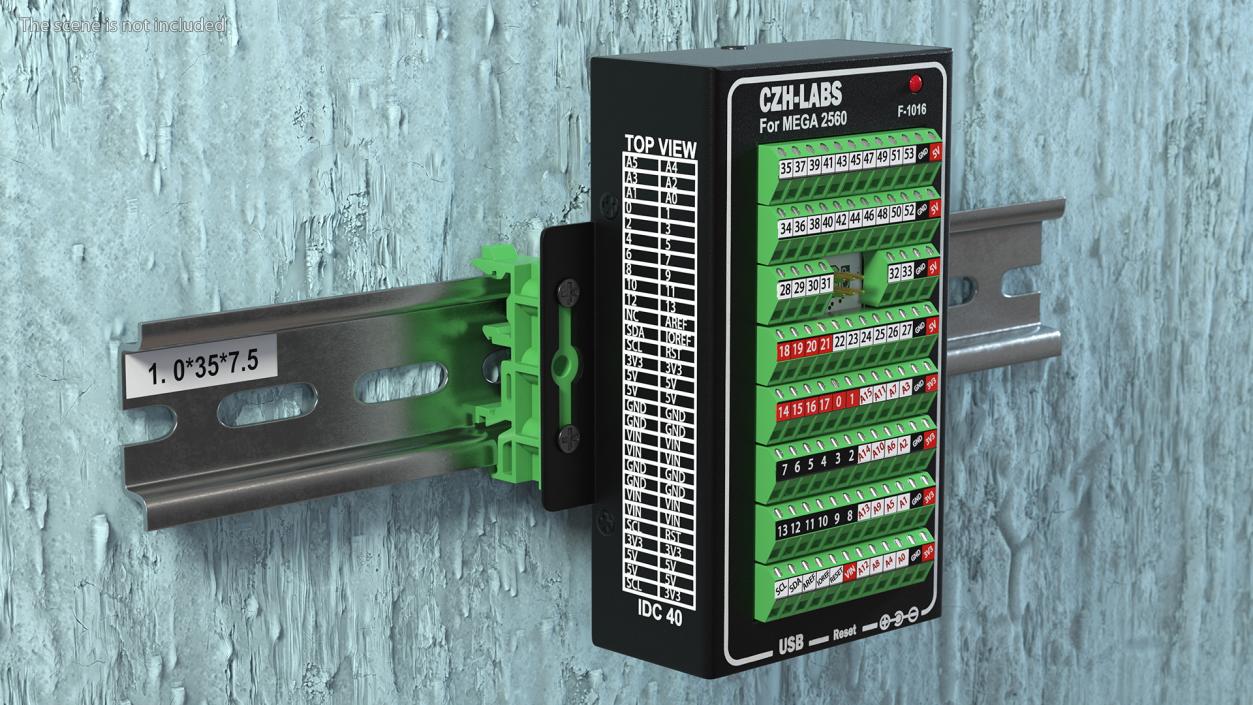 Mega Screw Terminal Block Din Rail 3D model