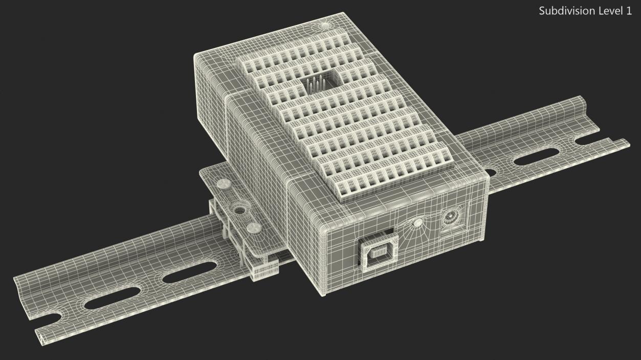 Mega Screw Terminal Block Din Rail 3D model