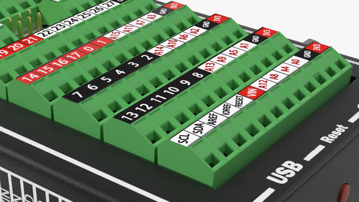 Mega Screw Terminal Block Din Rail 3D model