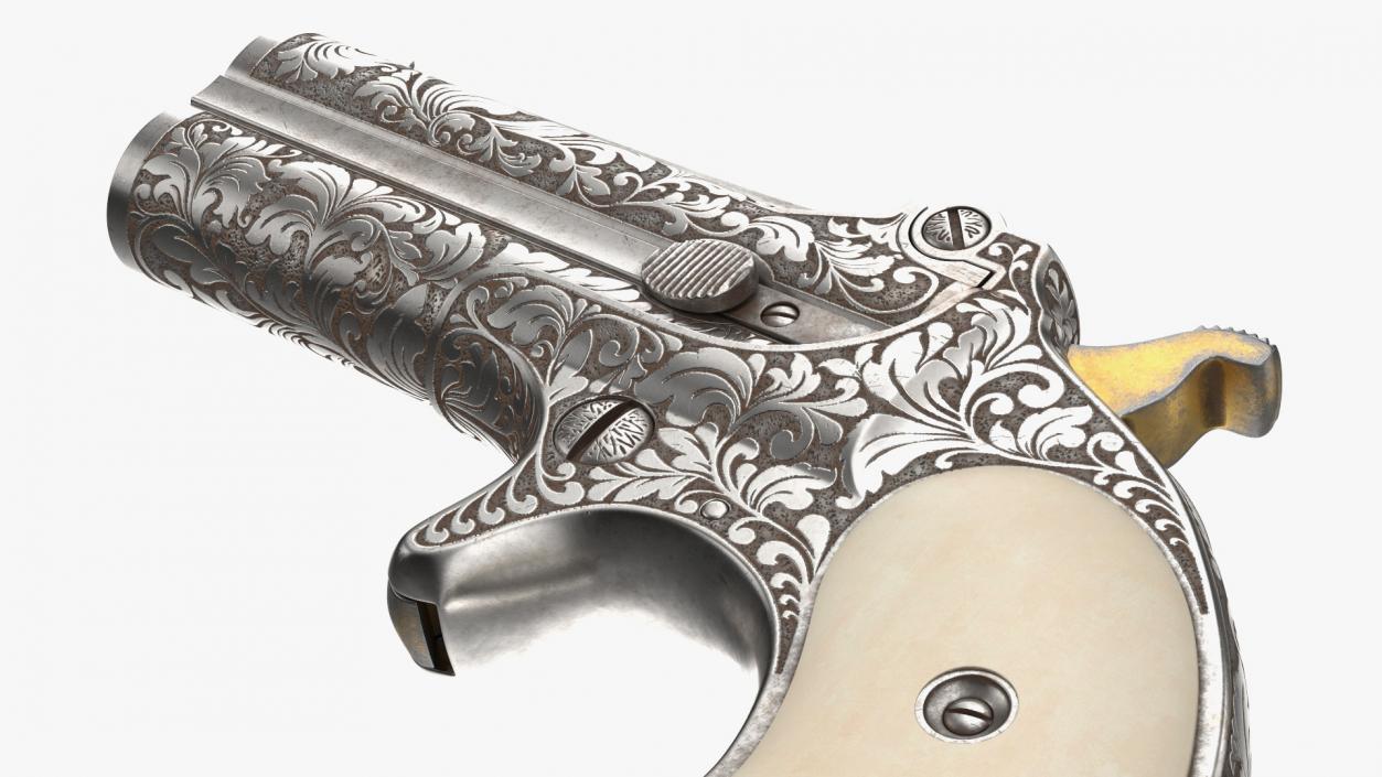 3D Engraved Remington Model 95 Double Deringer model