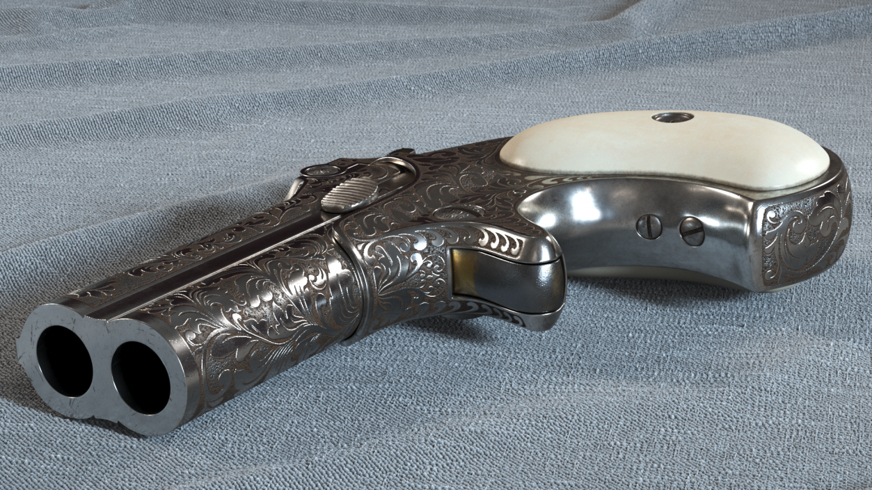 3D Engraved Remington Model 95 Double Deringer model