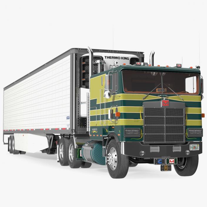 3D Marmon Truck with Vanguard Reefer Trailer Rigged model