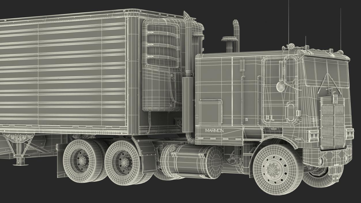 3D Marmon Truck with Vanguard Reefer Trailer Rigged model