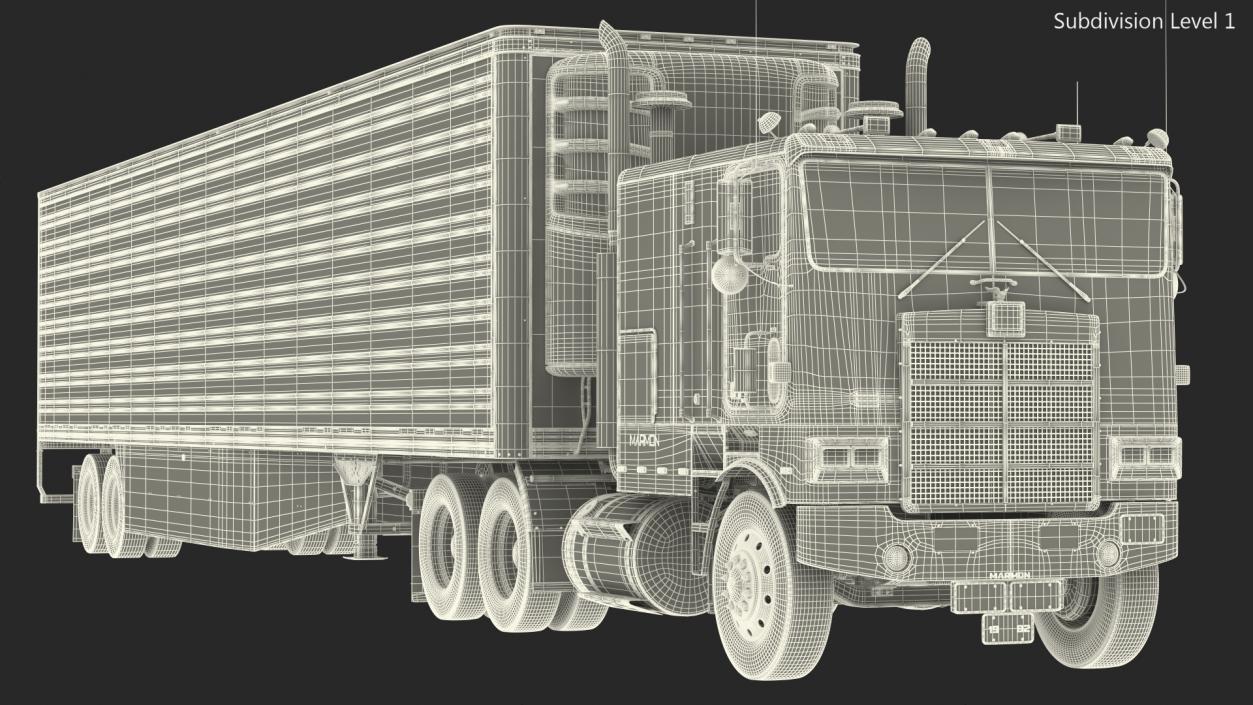 3D Marmon Truck with Vanguard Reefer Trailer Rigged model