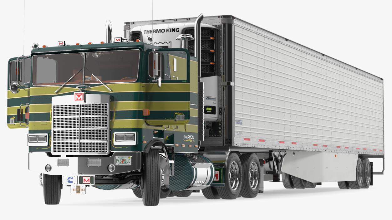 3D Marmon Truck with Vanguard Reefer Trailer Rigged model