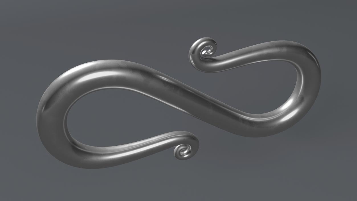 3D Silver S Hook Bracelet Clasp model