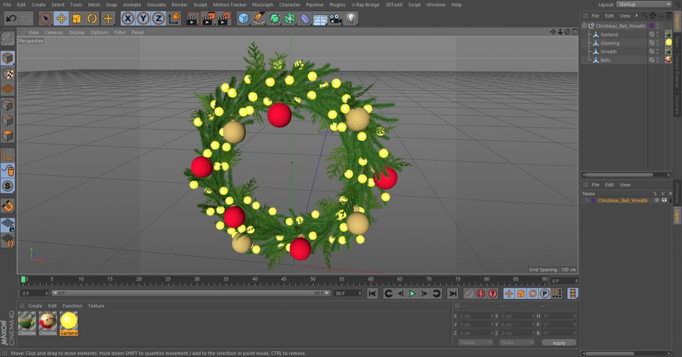 3D Christmas Ball Wreath