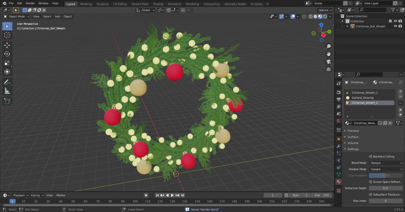 3D Christmas Ball Wreath