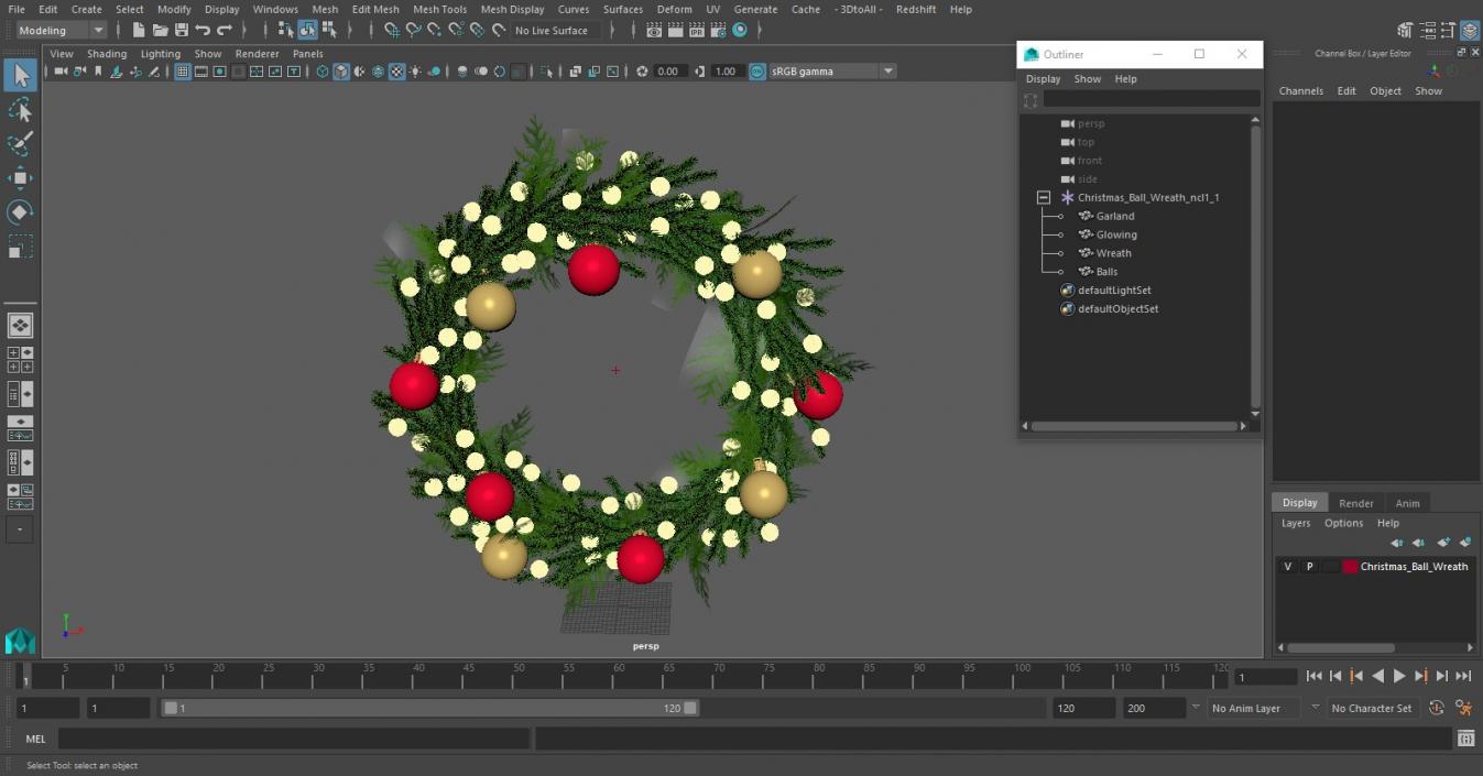 3D Christmas Ball Wreath