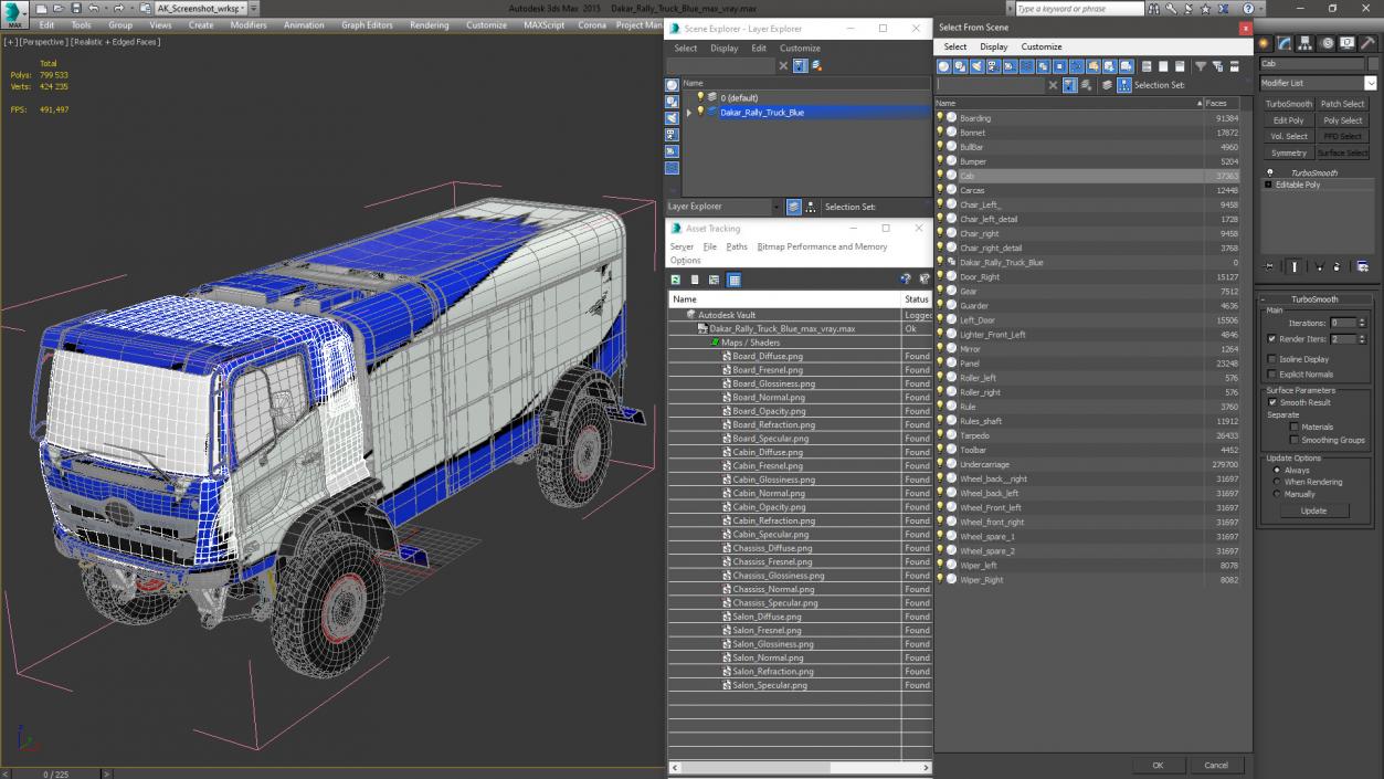 Dakar Rally Truck Blue 3D