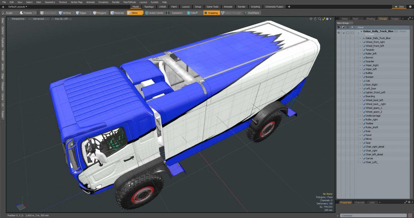 Dakar Rally Truck Blue 3D