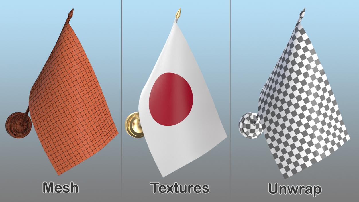 3D model Wall Flag Japan