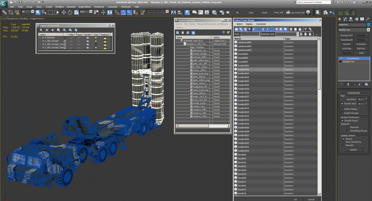 Russian S-400 Triumf Air Defense System Vehicle 3D