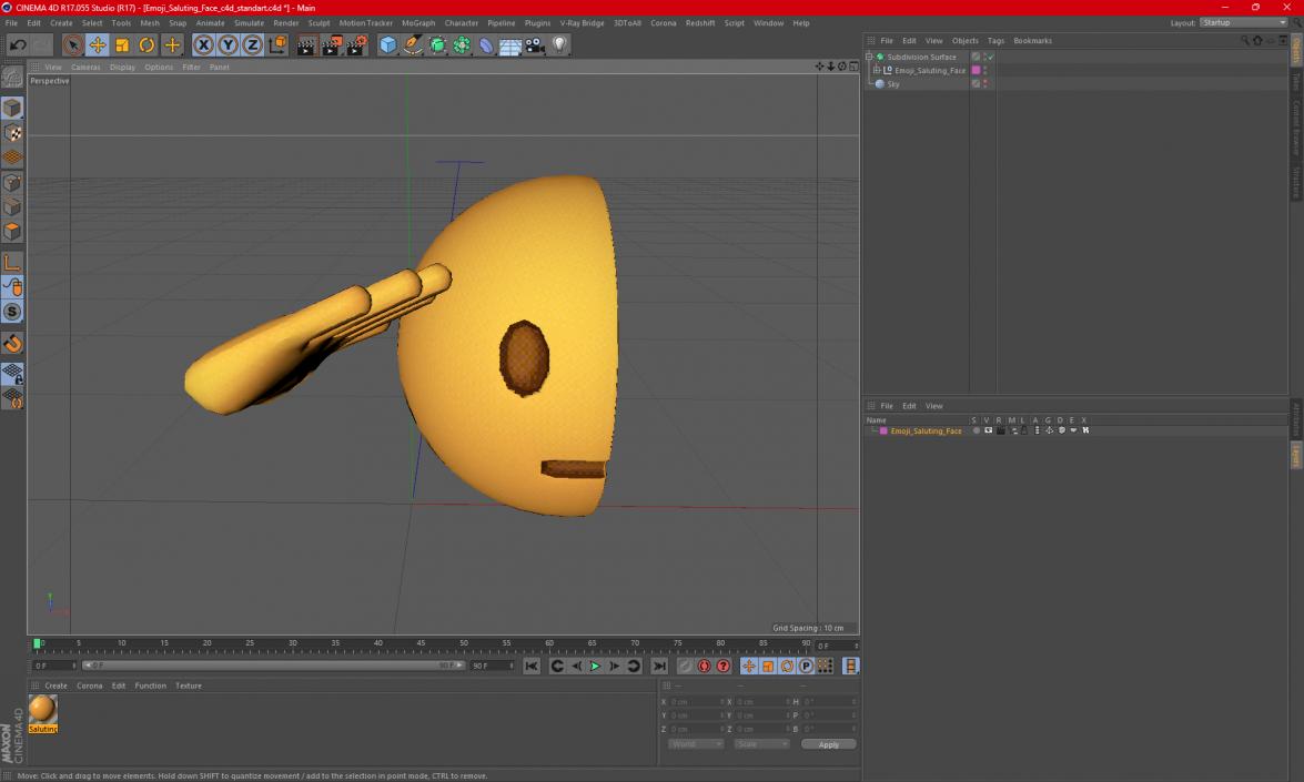 Emoji Saluting Face 3D model