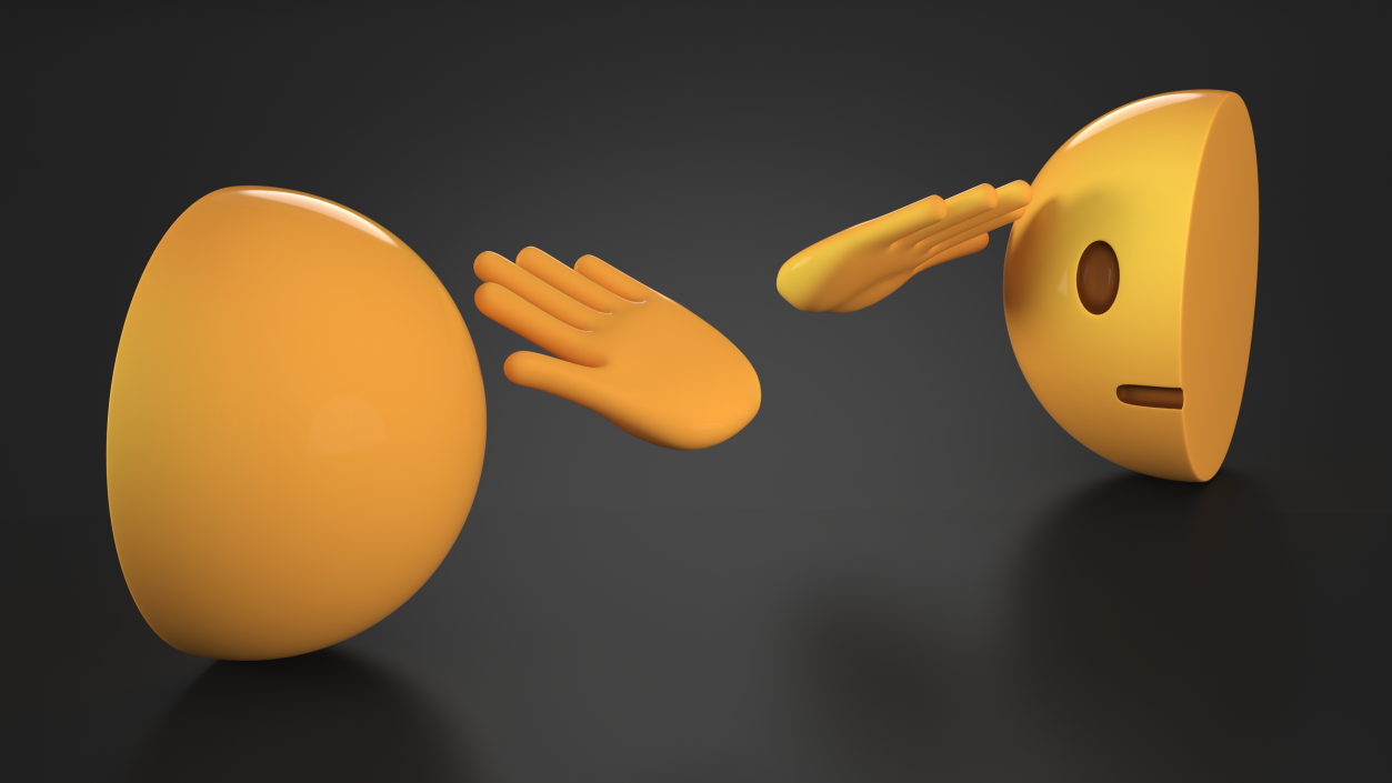 Emoji Saluting Face 3D model