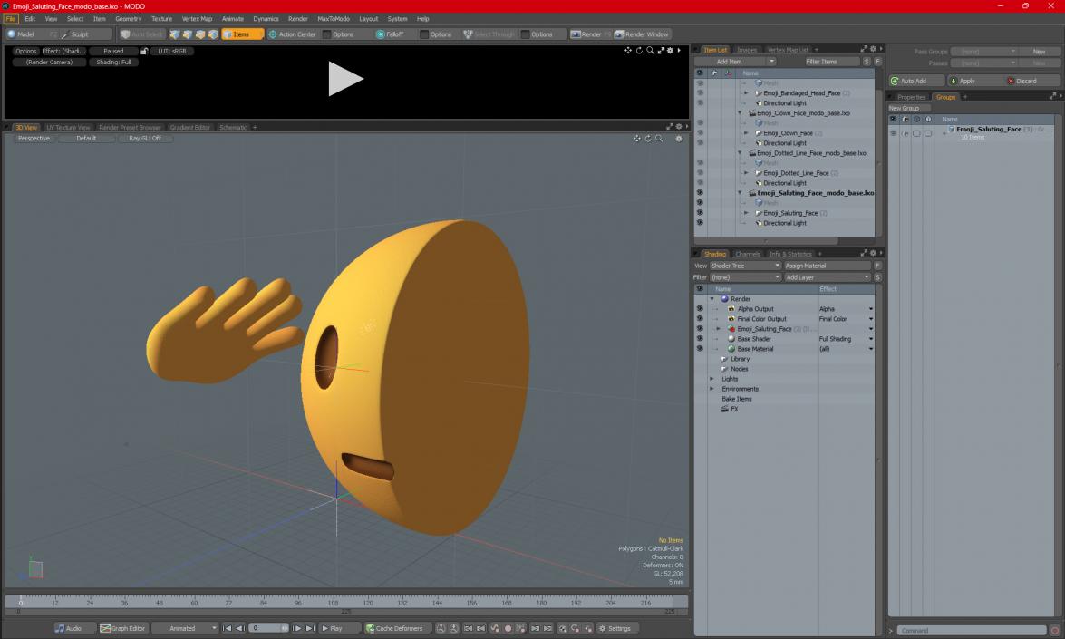 Emoji Saluting Face 3D model