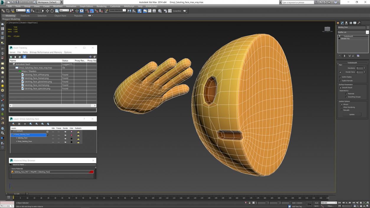 Emoji Saluting Face 3D model