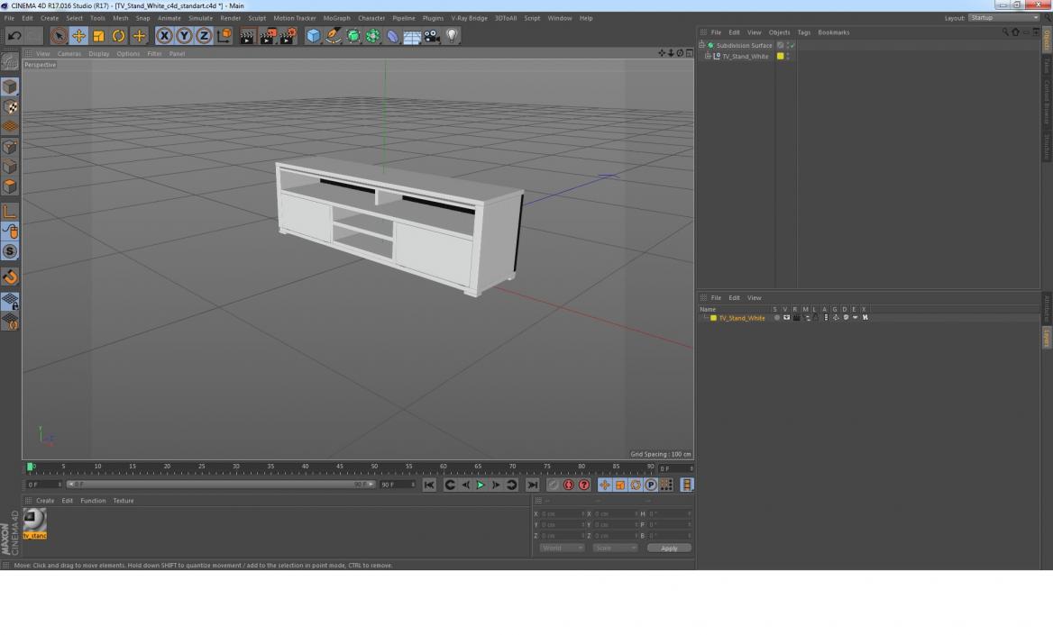 TV Stand White 3D model