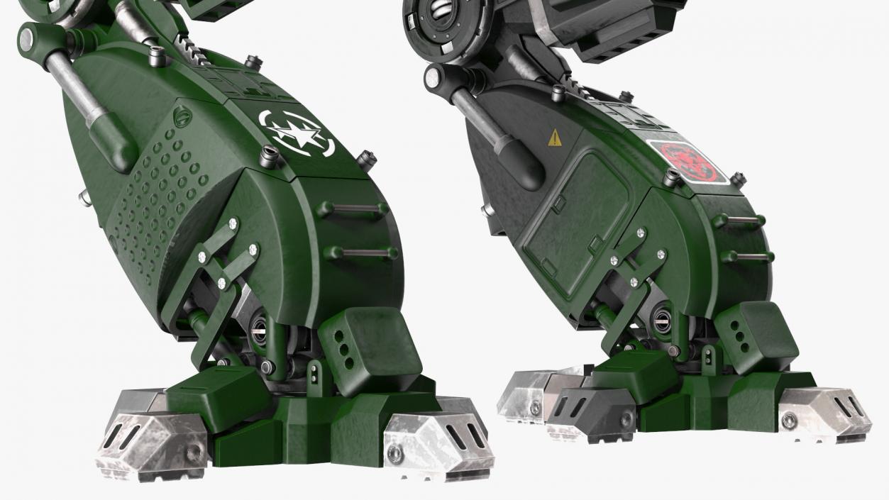 3D Dark Green Combat Robot Empty Rigged