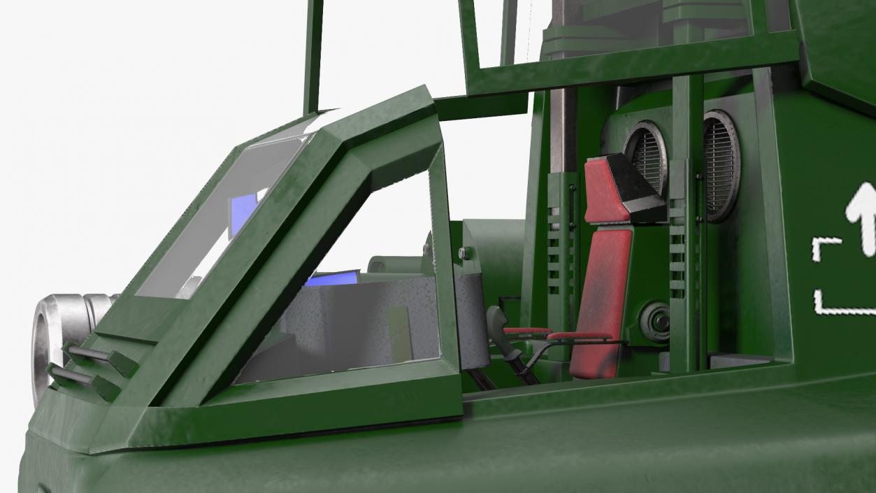 3D Dark Green Combat Robot Empty Rigged