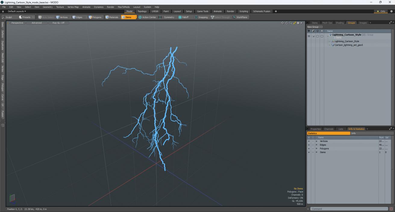 3D Lightning Cartoon Style model