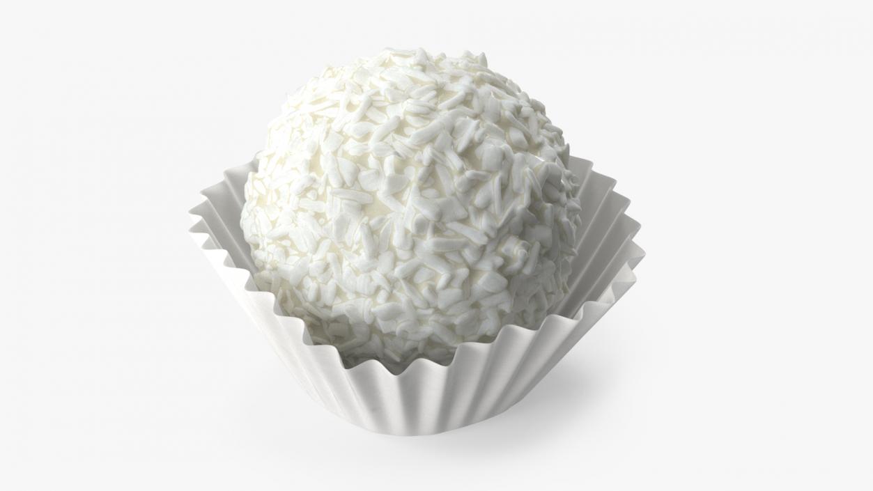 3D Coconut and White Chocolate Candy Ball model