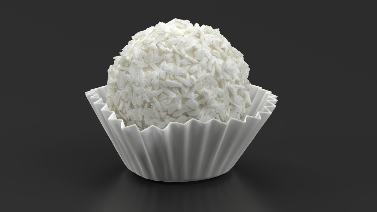 3D Coconut and White Chocolate Candy Ball model